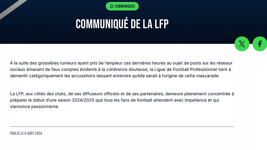 Faux Comptes pour Promouvoir DAZN : La LFP Dément les Accusations